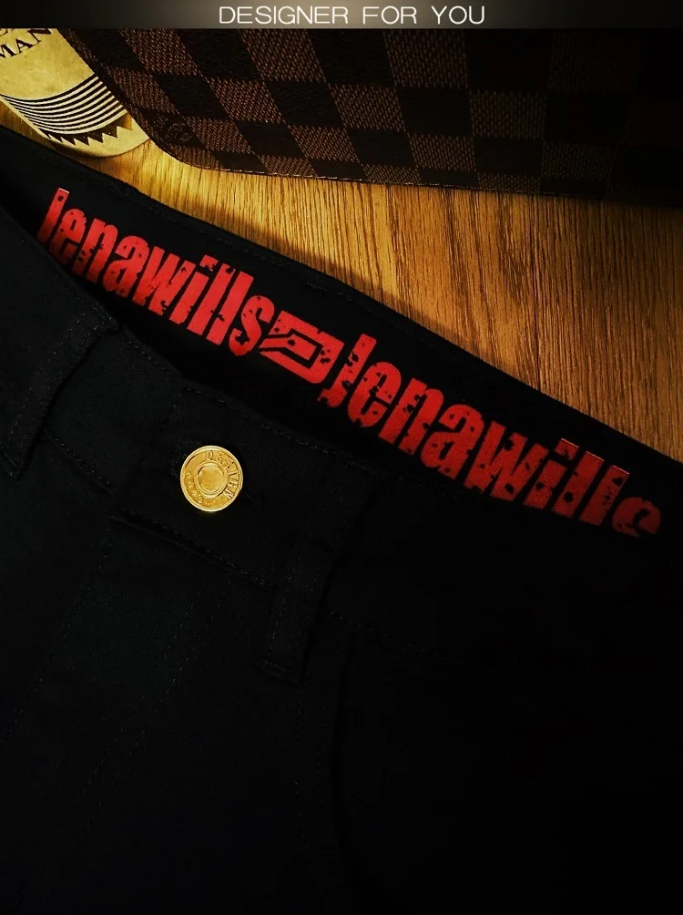 2024 New All-Matching Jeans Men's Black High-End Fashion Business Casual Stretch Slim Fit Ankle Tight Trousers