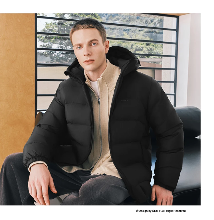 Semir Men Down Jacket Water Repellent 90 Percent Down Fill 2026 Winter Cold Weather Everyday Style Outdoor Layer