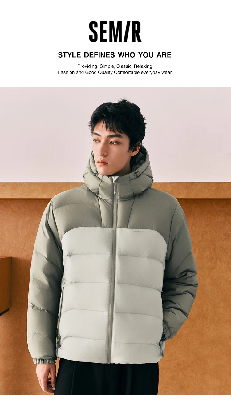 Semir Men Down Jacket Water Repellent 90 Percent Down Fill 2026 Winter Cold Weather Everyday Style Outdoor Layer