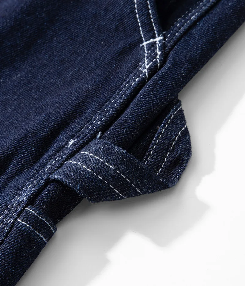 3903 Good Quality Striped Jeans For Man Multi Pockets Cargo Style Straight Casual Loose Trendy Streetwear Boyfriend Denim Pants