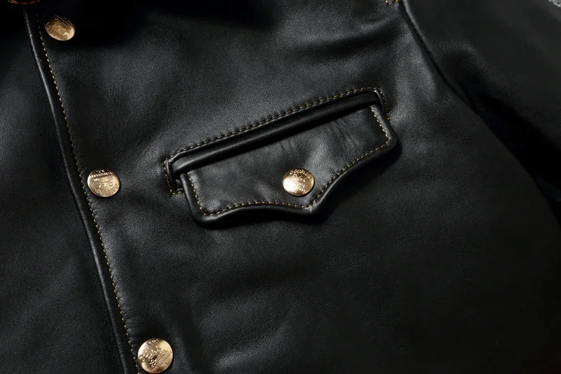 Imported oil wax top layer leather jacket leather jacket male brakeman casual lapel dispatcher horse leather jacket