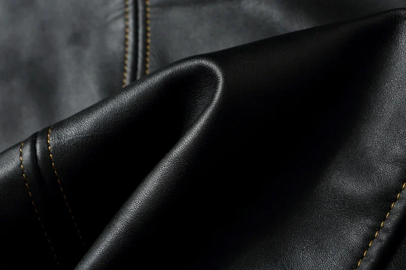 Imported oil wax top layer leather jacket leather jacket male brakeman casual lapel dispatcher horse leather jacket