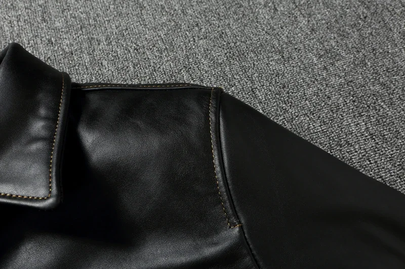 Imported oil wax top layer leather jacket leather jacket male brakeman casual lapel dispatcher horse leather jacket