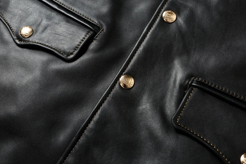 Imported oil wax top layer leather jacket leather jacket male brakeman casual lapel dispatcher horse leather jacket
