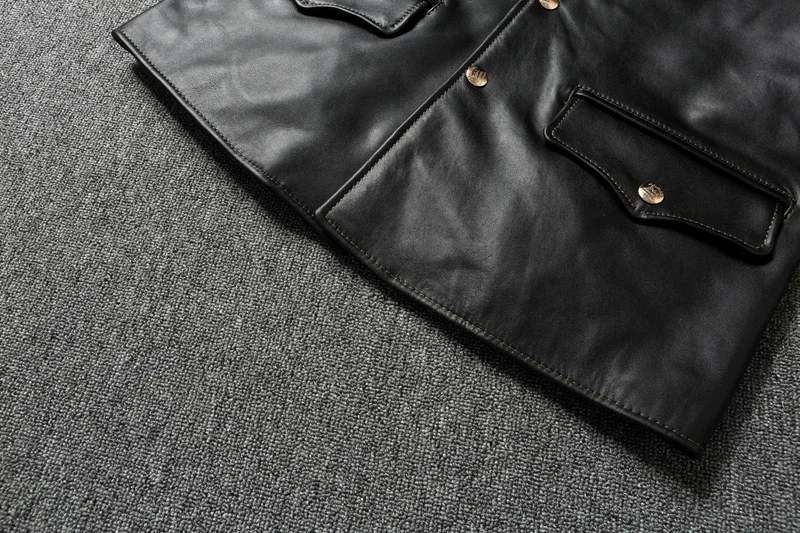 Imported oil wax top layer leather jacket leather jacket male brakeman casual lapel dispatcher horse leather jacket