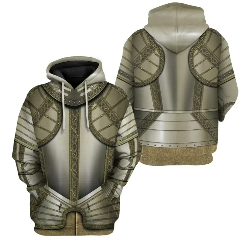 Medieval Templar Knight Graphic Hoodie Men Funny Cosplay Costume Streetwear 3d Printed Uniform Hoodies Fashion Hooded Pullover