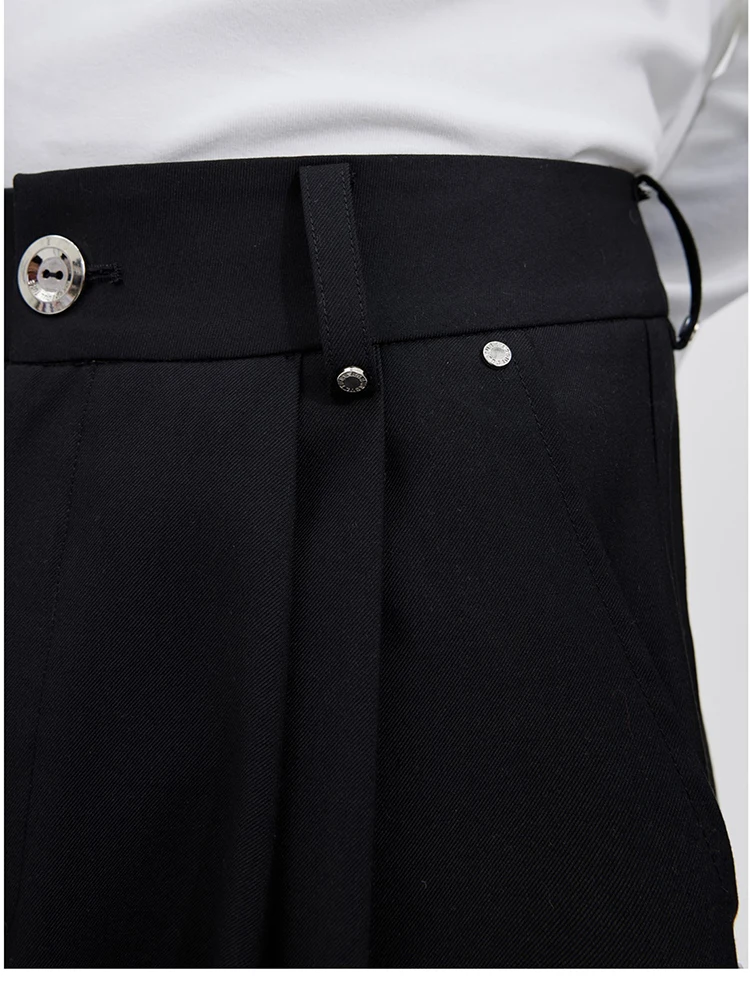 Mauroicardi Spring Autumn Long Loose Casual Black Flowy Soft Pleated Baggy Wide Leg Pants Men with High Waist Korean Fashion2024