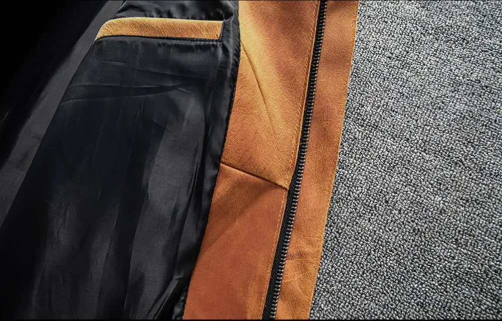 Orange Winter Pilot Leather Jacket Men Military Style Plus Size 5XL Genuine Natural Thick Cowhide Flight Leather Coat