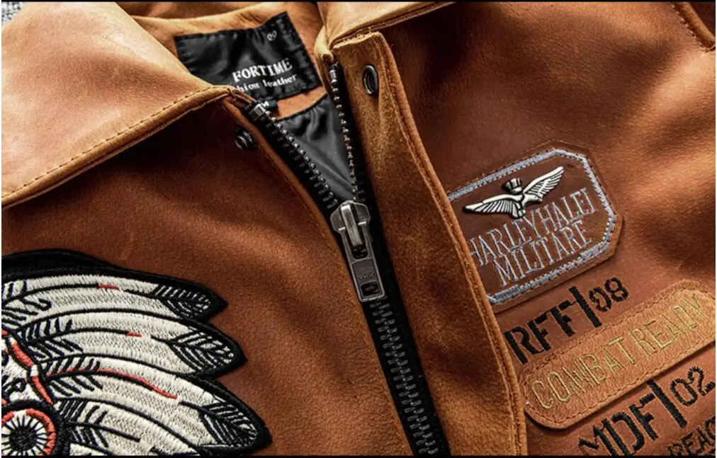 Orange Winter Pilot Leather Jacket Men Military Style Plus Size 5XL Genuine Natural Thick Cowhide Flight Leather Coat