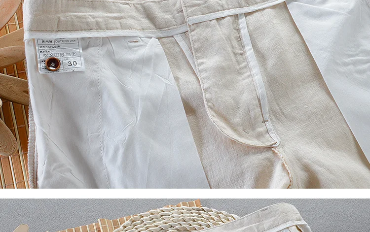 100% Quality Pure Linen Casual Pants Men Brand Long Trousers Men Business Fashion Pants For Men Pantalones Pantaloni Un Pantalon