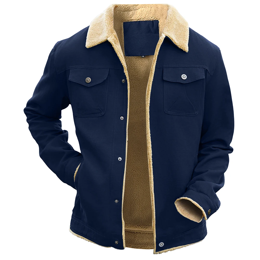 2025 New Men's Jackets Winter Warm Waterproof Fleece Lined High Quality Multi-color Coat Comfortable Casual Outerwear US Size
