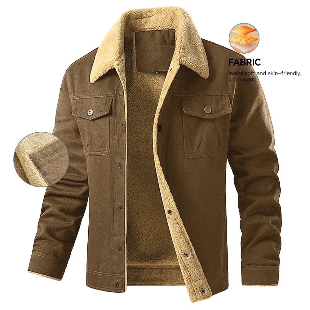 2025 New Men's Jackets Winter Warm Waterproof Fleece Lined High Quality Multi-color Coat Comfortable Casual Outerwear US Size