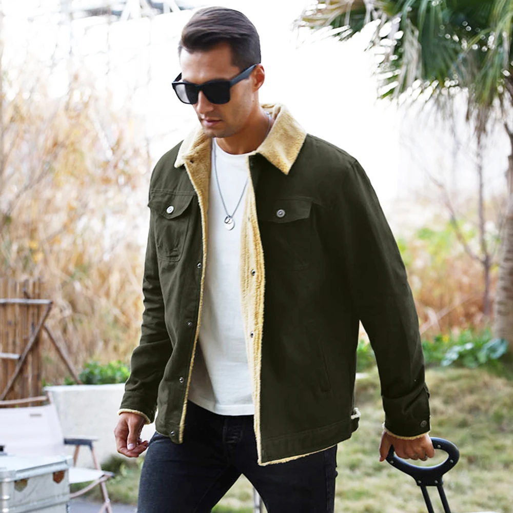 2025 New Men's Jackets Winter Warm Waterproof Fleece Lined High Quality Multi-color Coat Comfortable Casual Outerwear US Size