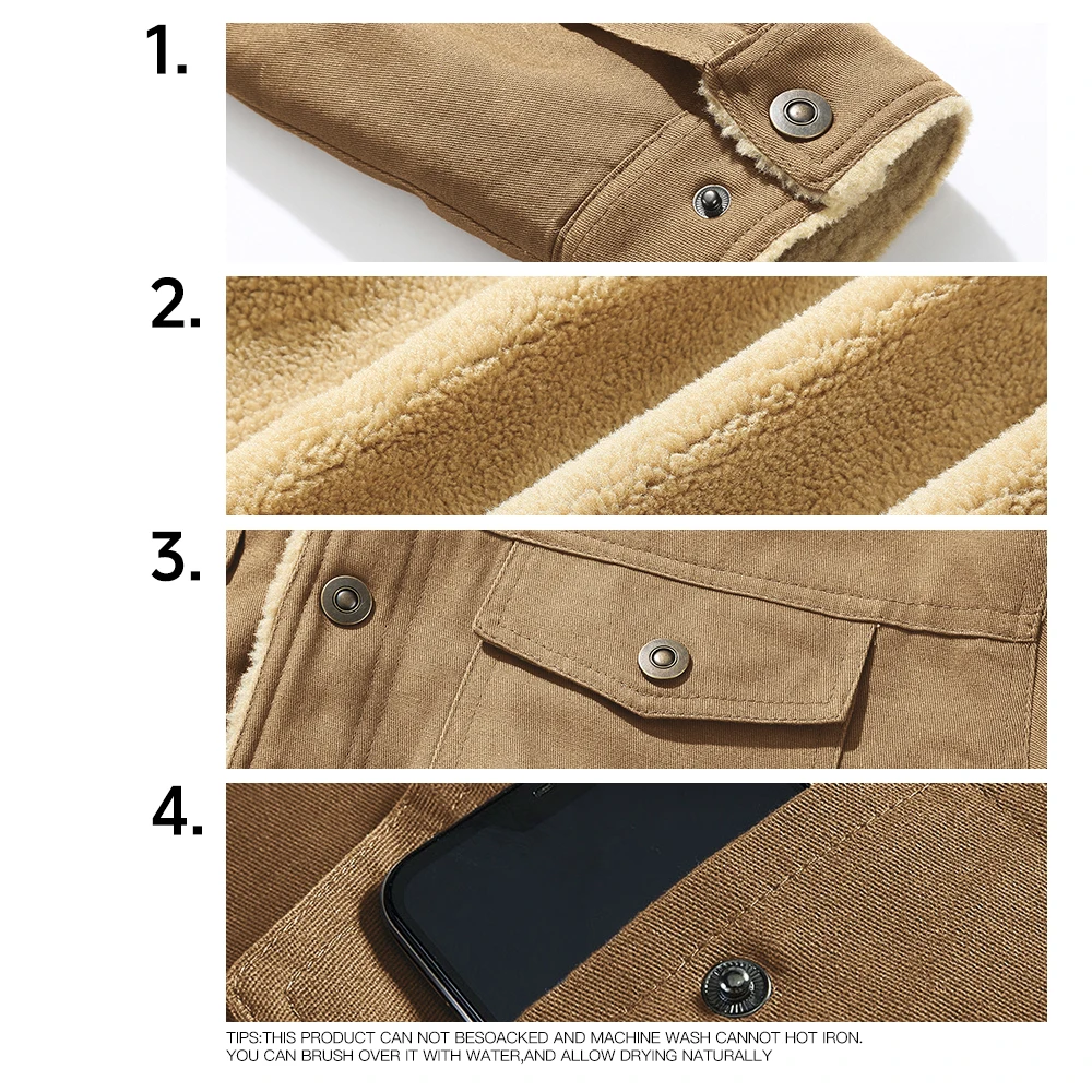 2025 New Men's Jackets Winter Warm Waterproof Fleece Lined High Quality Multi-color Coat Comfortable Casual Outerwear US Size