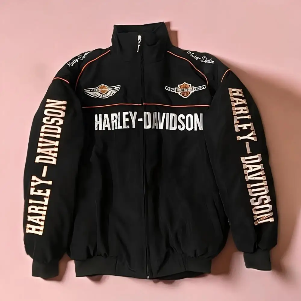 Harley Davidson Man Embroidery Jacket Autumn Winter Motorcycle Cycling Uniform Jacket Racing Suit Lady Outdoor Keep Warm Coat