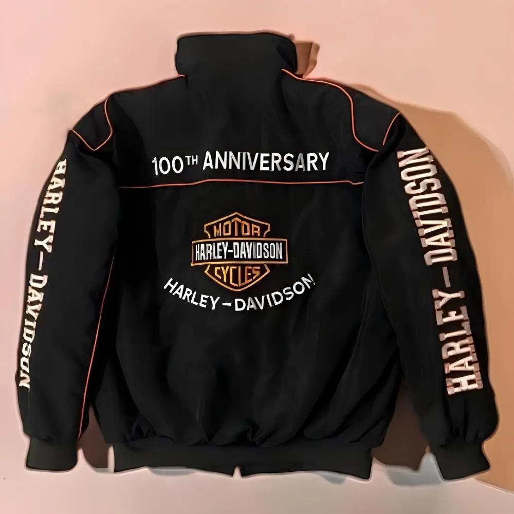 Harley Davidson Man Embroidery Jacket Autumn Winter Motorcycle Cycling Uniform Jacket Racing Suit Lady Outdoor Keep Warm Coat