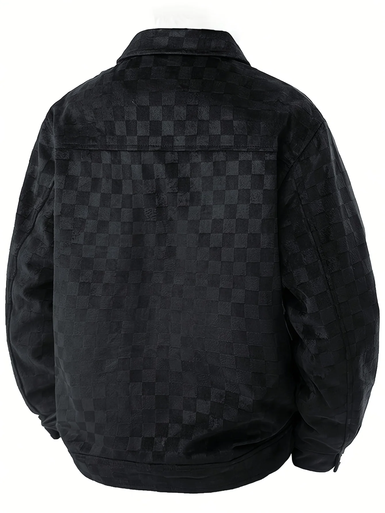 2025 New Suede Chess Board Jackets Men American Retro Spring Autumn Loose Casual Plaid Lapel Jacket Business Workwear Jacket Top