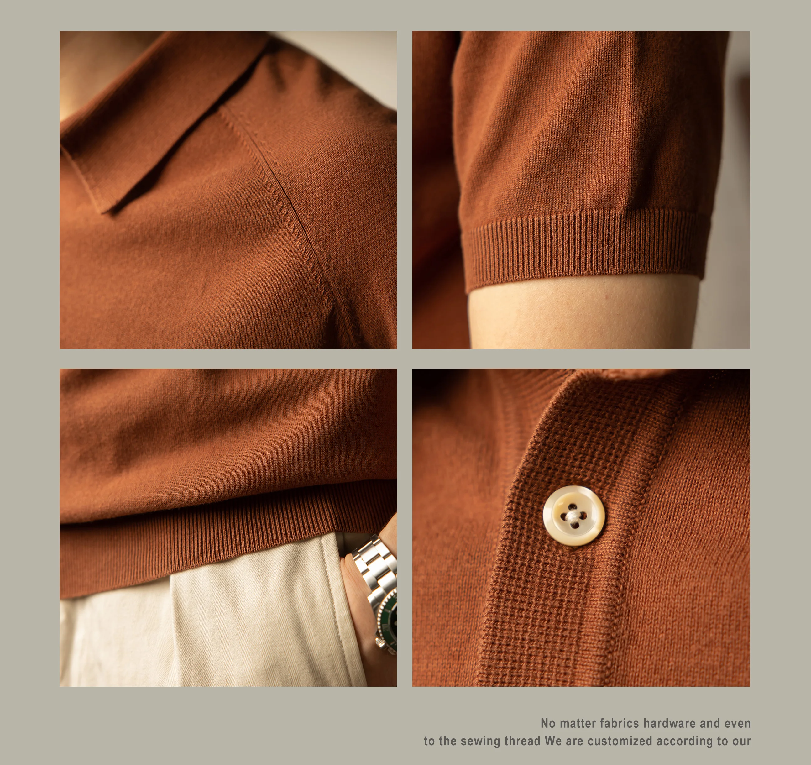 PL-0001 Red Tornado Big Size Super Good Quality Mans 260GSM Heavy Thick Casual Henley Tee Cotton 6 Colors