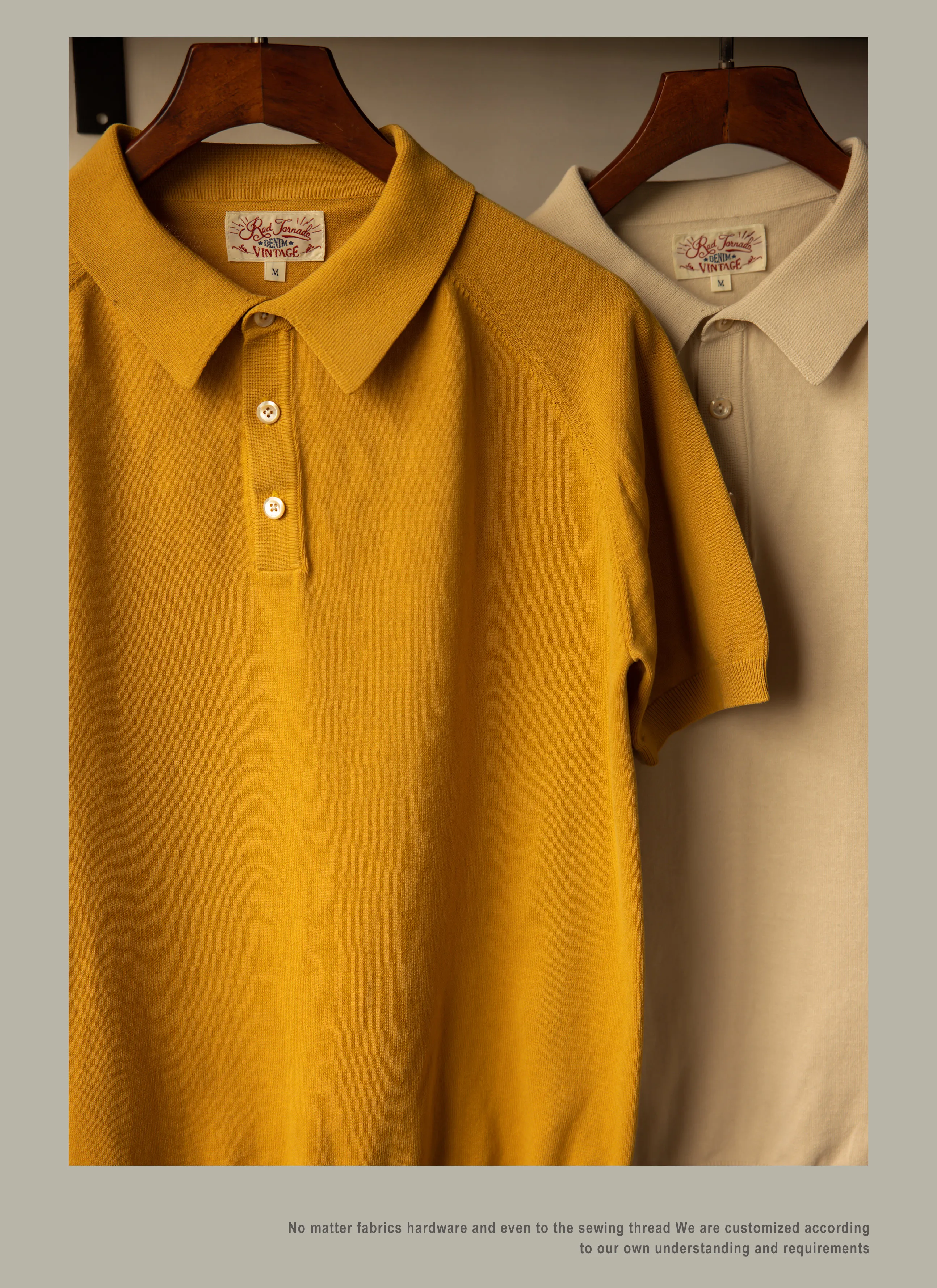 PL-0001 Red Tornado Big Size Super Good Quality Mans 260GSM Heavy Thick Casual Henley Tee Cotton 6 Colors