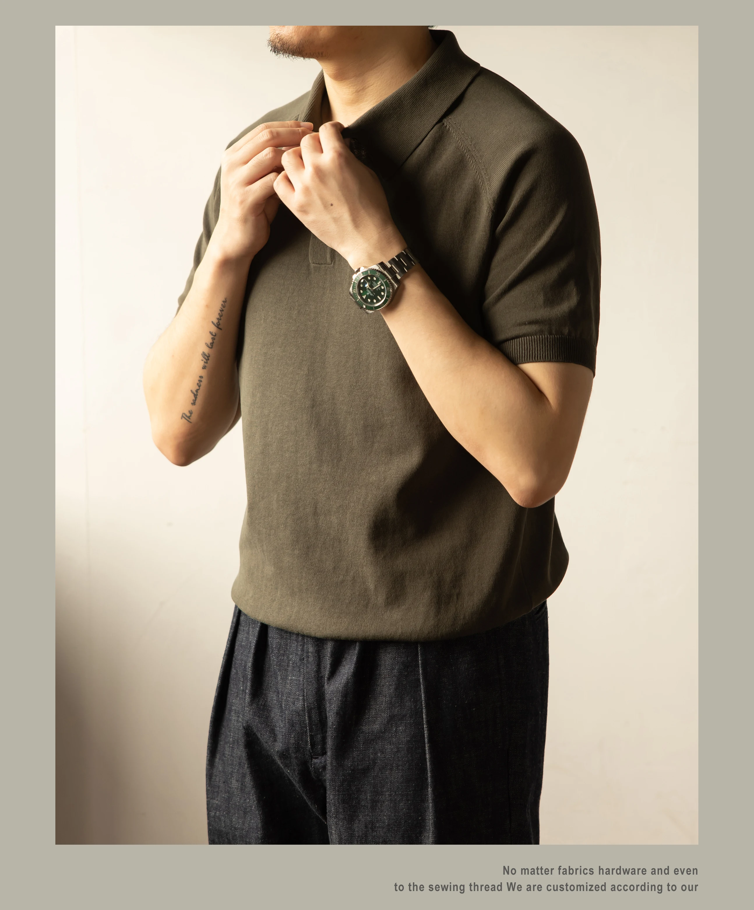 PL-0001 Red Tornado Big Size Super Good Quality Mans 260GSM Heavy Thick Casual Henley Tee Cotton 6 Colors