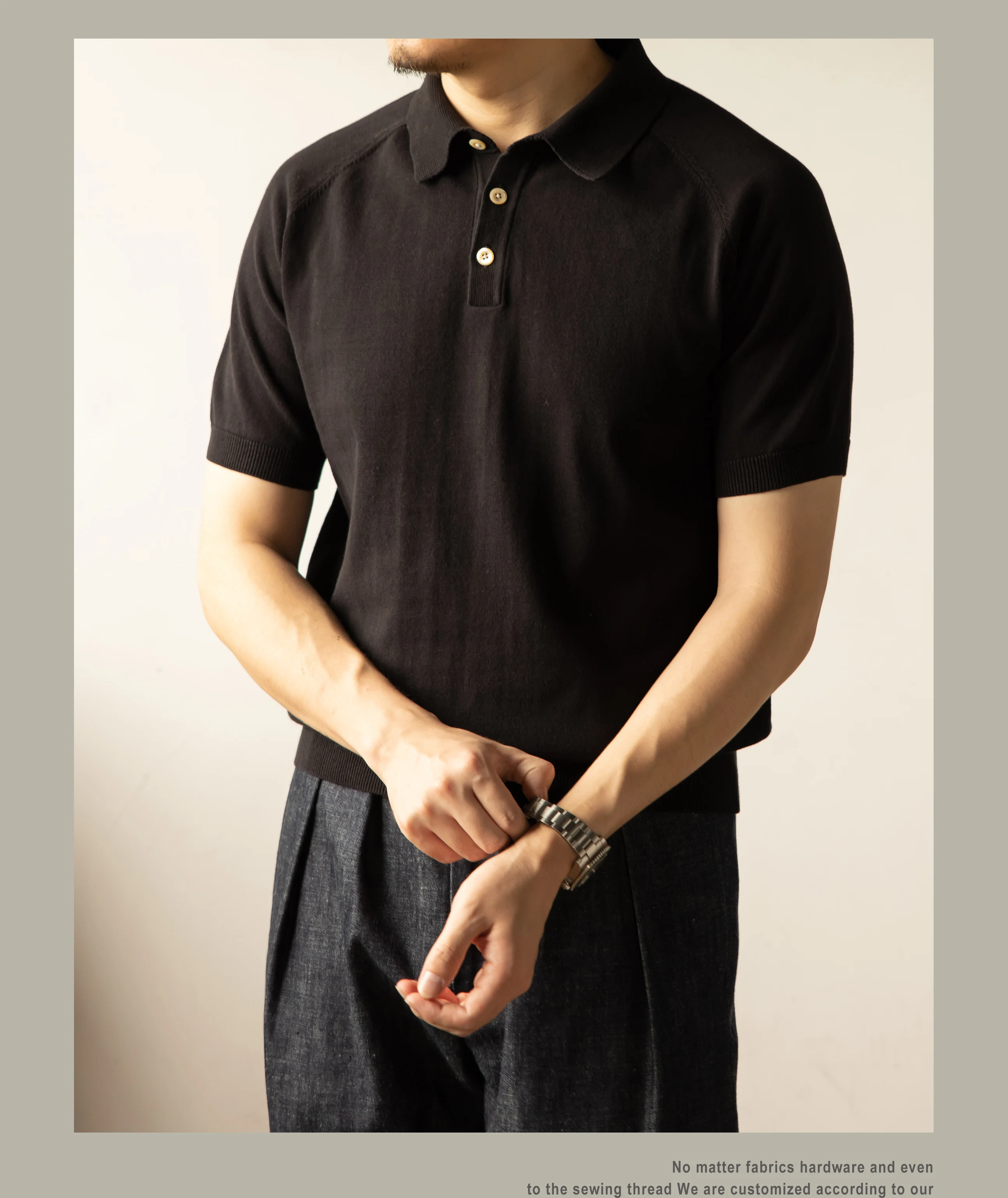 PL-0001 Red Tornado Big Size Super Good Quality Mans 260GSM Heavy Thick Casual Henley Tee Cotton 6 Colors