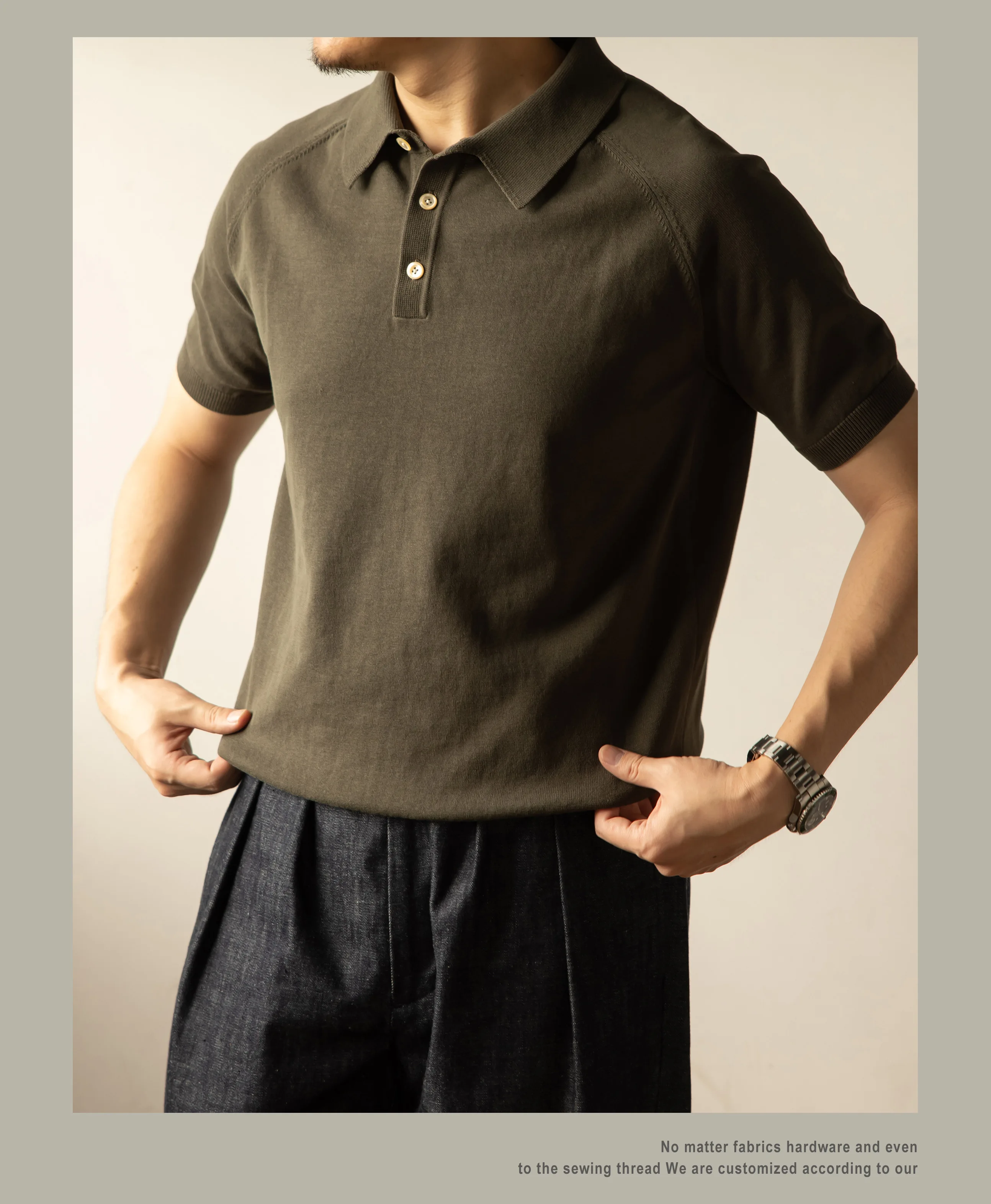 PL-0001 Red Tornado Big Size Super Good Quality Mans 260GSM Heavy Thick Casual Henley Tee Cotton 6 Colors