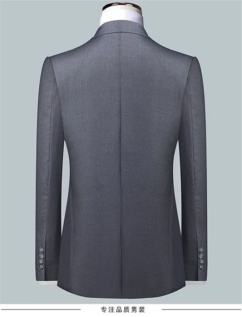 Suit S-7XL (Blazer+Pants) Men Korean Version of Slim-fit Work Clothes Solid Color Fashion Business Casual Wedding Gentleman Suit