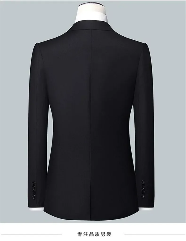 Suit S-7XL (Blazer+Pants) Men Korean Version of Slim-fit Work Clothes Solid Color Fashion Business Casual Wedding Gentleman Suit