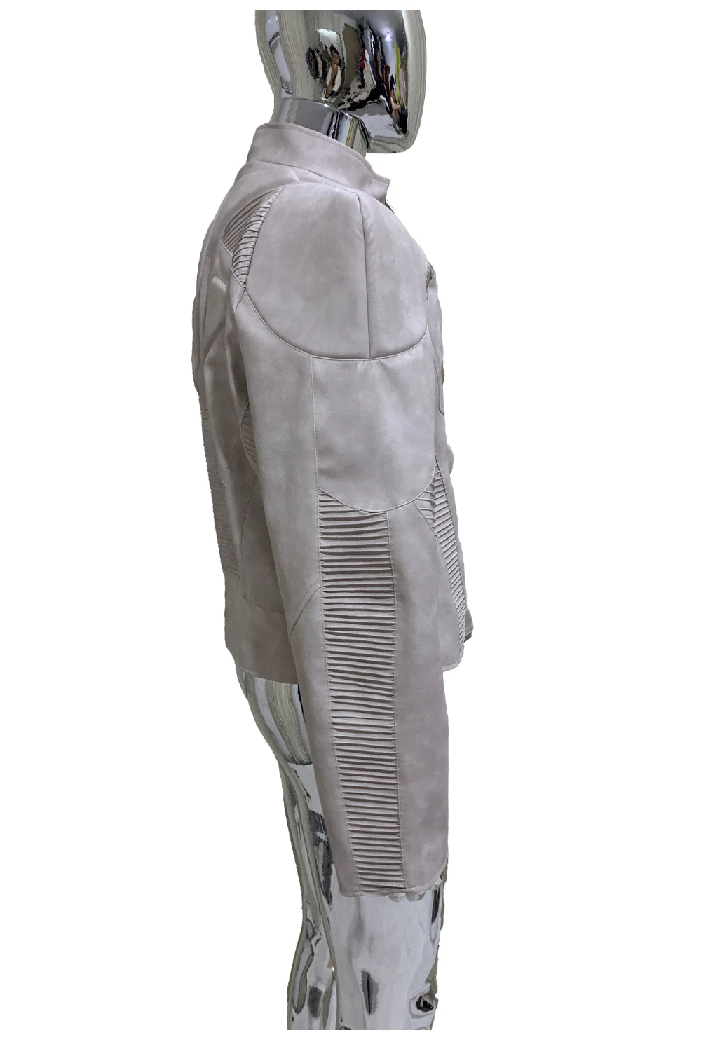 Spring Autumn Cool Distressed Pu Leather Exoskeleton-structured Jacket Men Shoulder Pads Luxury Designer Emo Clothes Streetwear