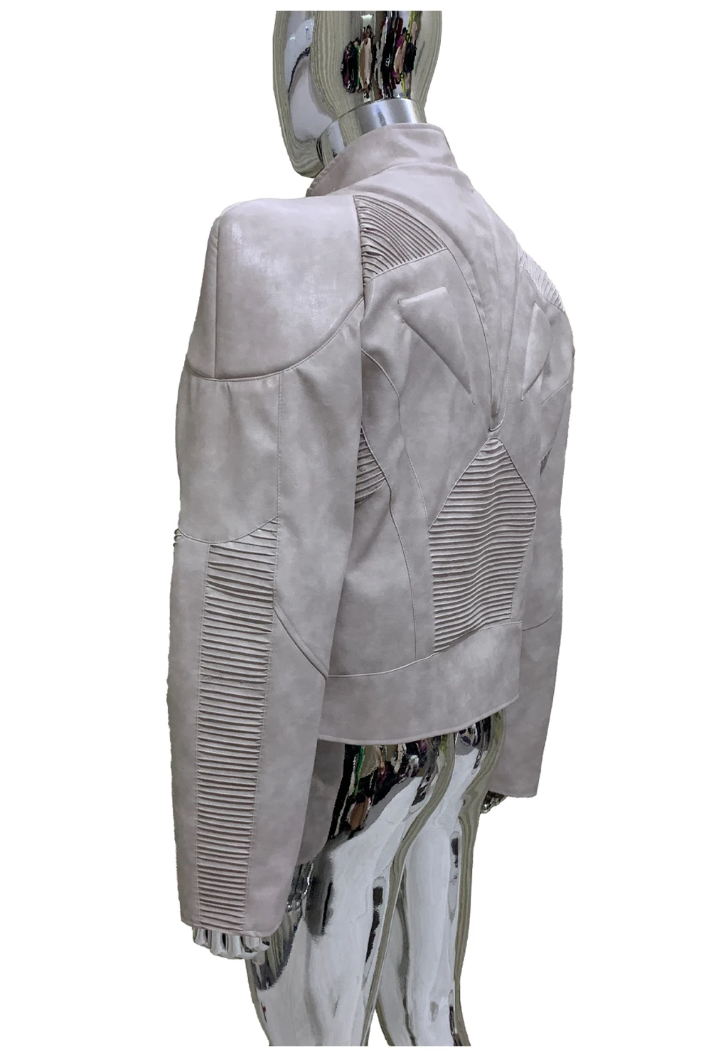 Spring Autumn Cool Distressed Pu Leather Exoskeleton-structured Jacket Men Shoulder Pads Luxury Designer Emo Clothes Streetwear