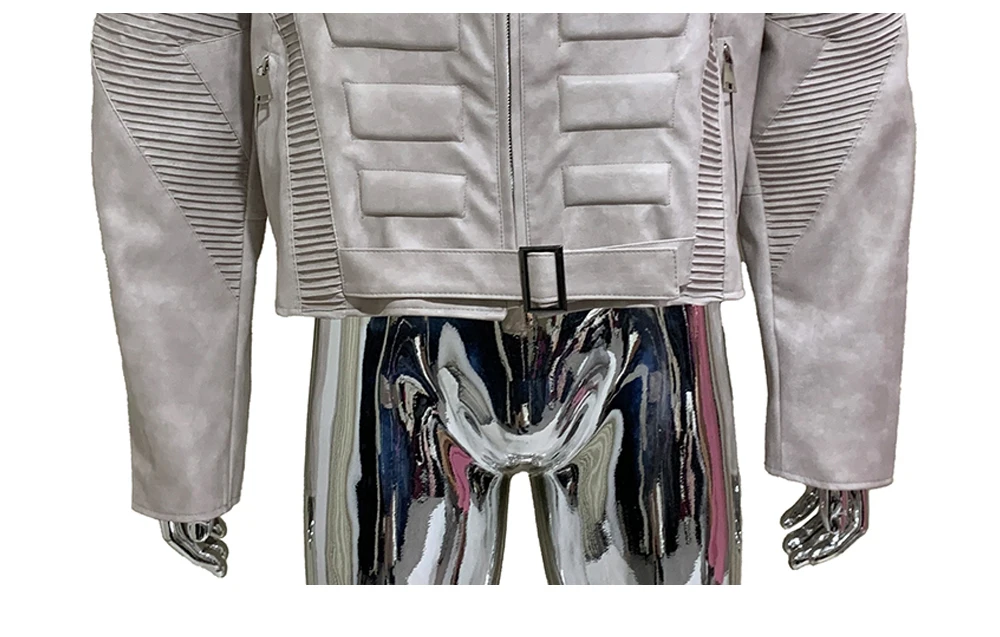 Spring Autumn Cool Distressed Pu Leather Exoskeleton-structured Jacket Men Shoulder Pads Luxury Designer Emo Clothes Streetwear