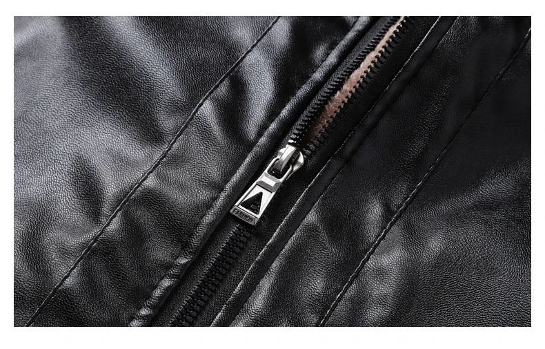 Men Leather Jacket Winter Fleece Lined Biker Jackets Fashion Motorcycle Jacket Faux Leather Coat Outwear Casual Streetwear