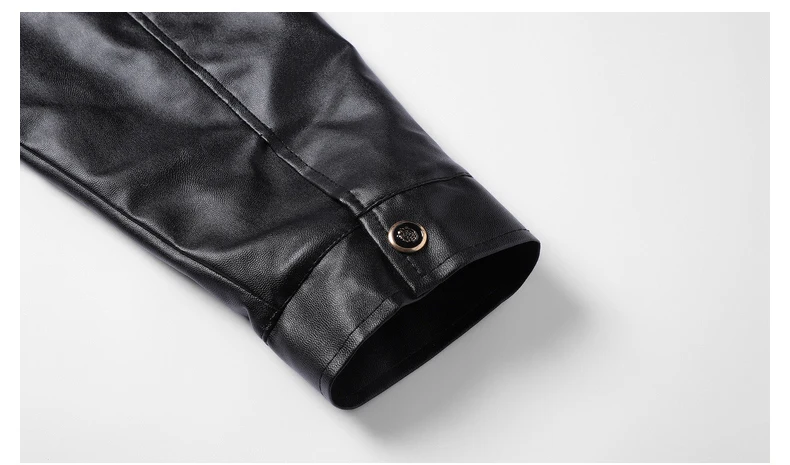 Men Leather Jacket Winter Fleece Lined Biker Jackets Fashion Motorcycle Jacket Faux Leather Coat Outwear Casual Streetwear