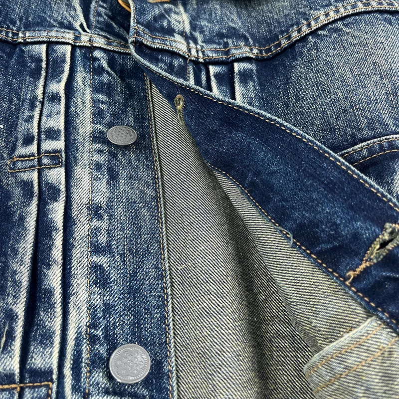 Spring and autumn new heavy old worn Denim splash-ink paint point men's casual denim jacket short