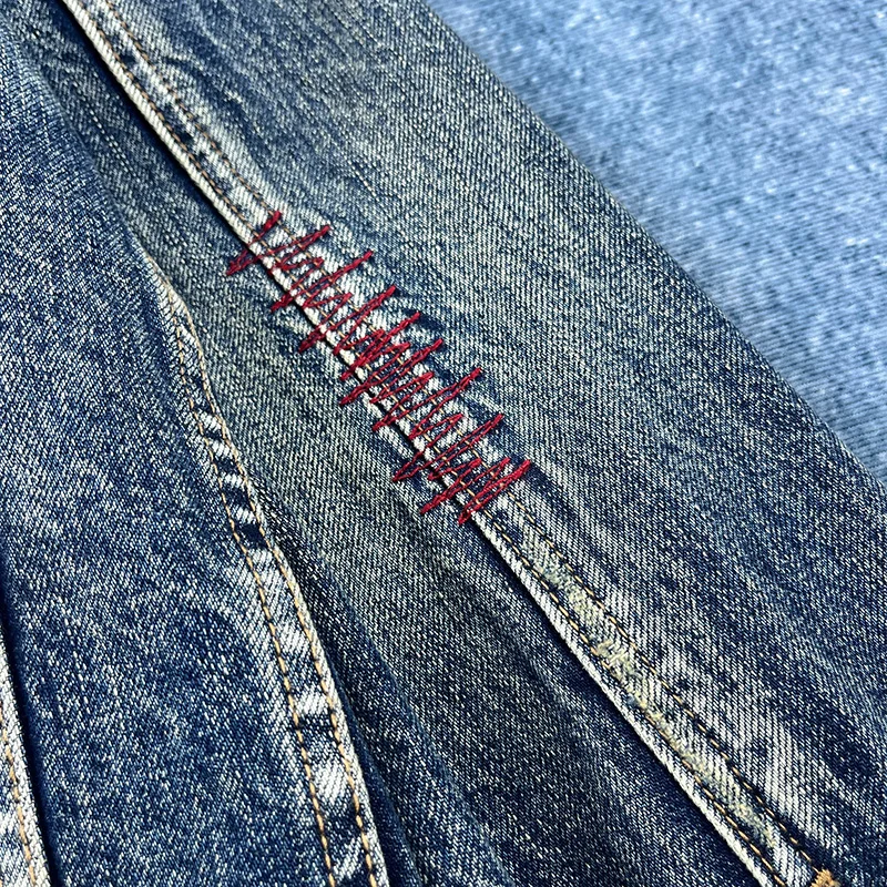 Spring and autumn new heavy old worn Denim splash-ink paint point men's casual denim jacket short
