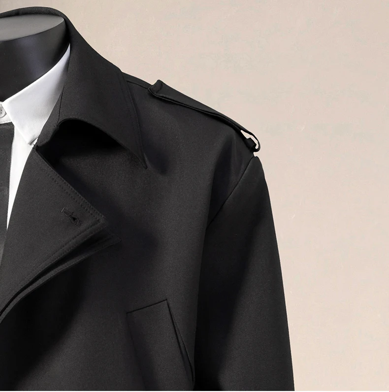 British Dandy Blazer Collar Jacket Men's Spring Autumn Oversized Asymmetric Metal Button Coat Versatile Business Casual Jacket