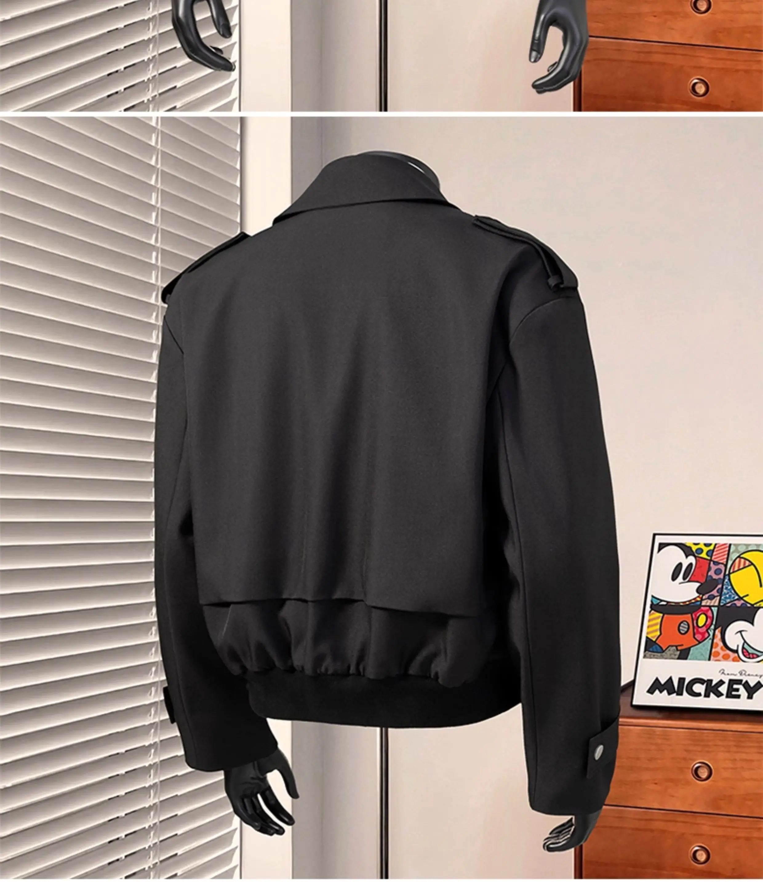 British Dandy Blazer Collar Jacket Men's Spring Autumn Oversized Asymmetric Metal Button Coat Versatile Business Casual Jacket
