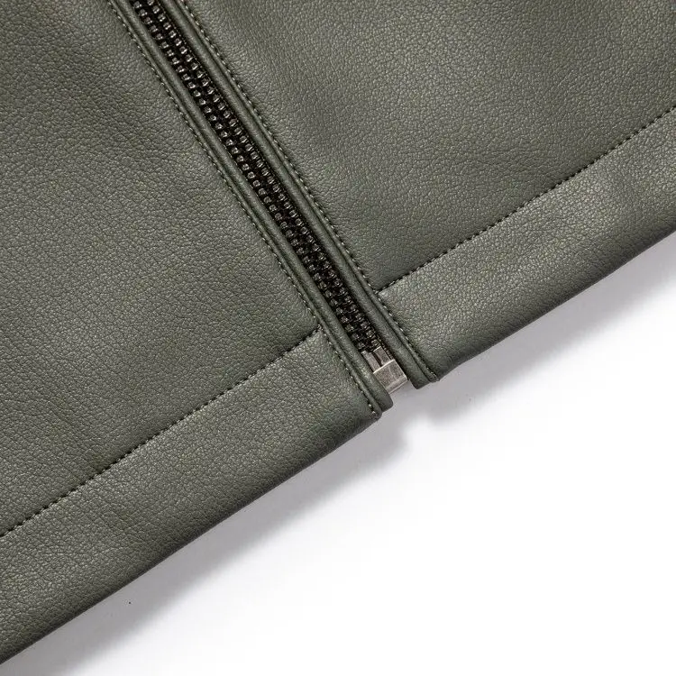 New Spring and Autumn 2025 Casual Leather Jackets, Men's Stand-Up Collar Leather Jackets, and High-End Large-Sized Goatskin Coat