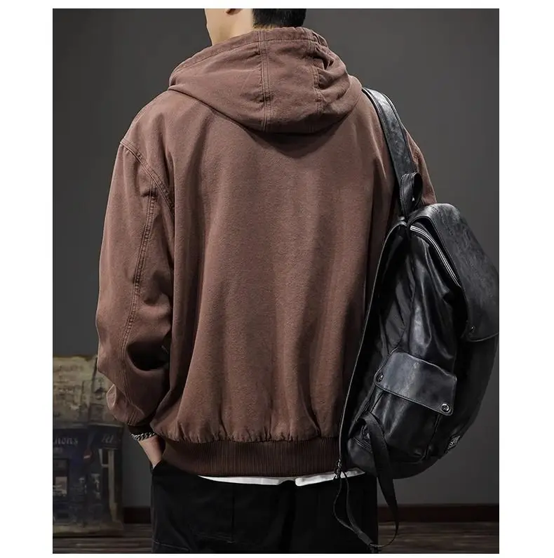 American Retro Hooded Work Jacket in Autumn and Winter New Loose Plaid Trendy Brand Inner Casual Jacket Trendy