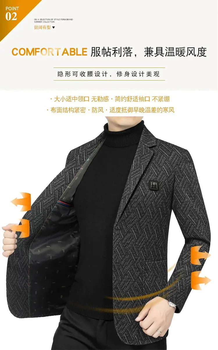 Blazer Men's Fashionable Business Banquet Dance Singer Striped Fitted Casual Trendy Wedding Banquet Dress Performance Blazer