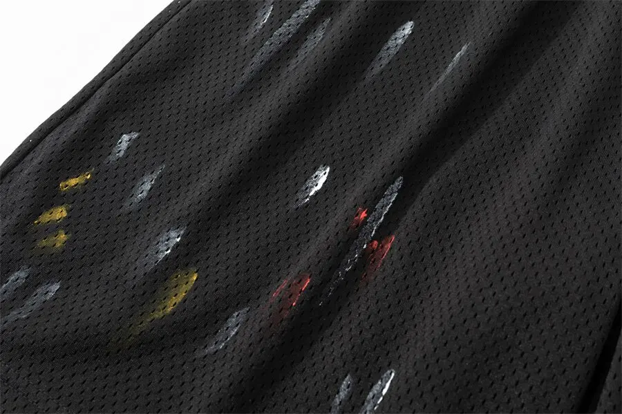 GALLERY DEPT Ink-splashed letter-printed American loose-fitting casual mesh shorts