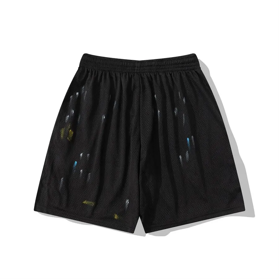 GALLERY DEPT Ink-splashed letter-printed American loose-fitting casual mesh shorts
