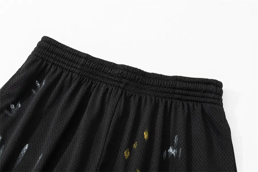 GALLERY DEPT Ink-splashed letter-printed American loose-fitting casual mesh shorts