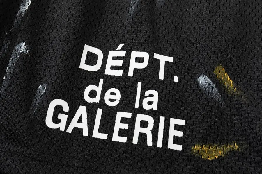 GALLERY DEPT Ink-splashed letter-printed American loose-fitting casual mesh shorts