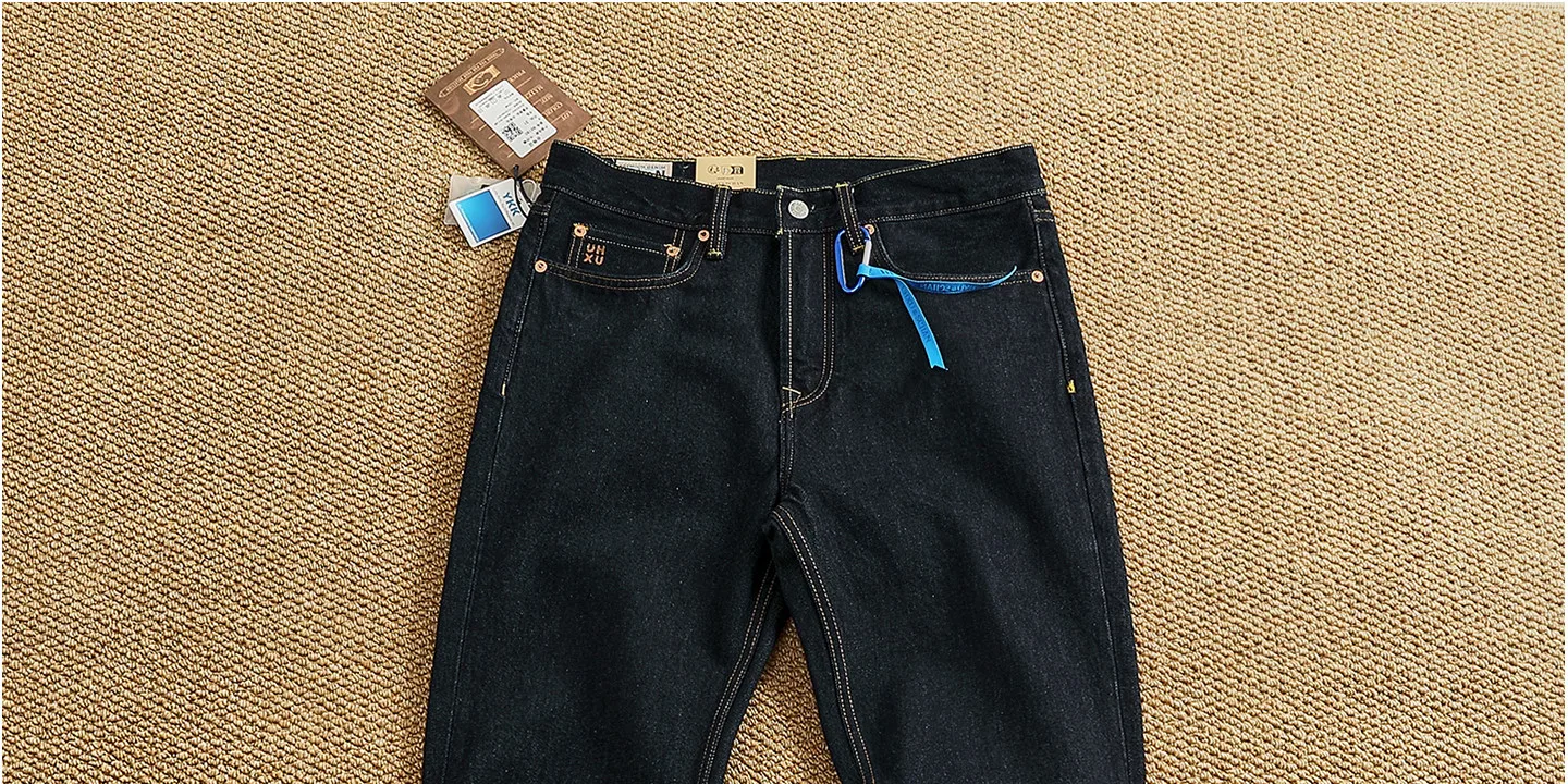 2025 Autumn New American Retro Heavyweight High-end Comfort Jeans Men's Fashion 100% Cotton Washed Straight Casual Pencil Pants