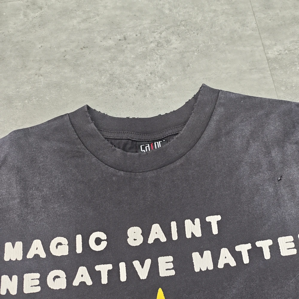 Yao Fashion Saint OF Michael Long Sleeve Tops Tee Vintage Oversize Baggy Graphics Print Streetwear Trend Luxury T Shirt For Men