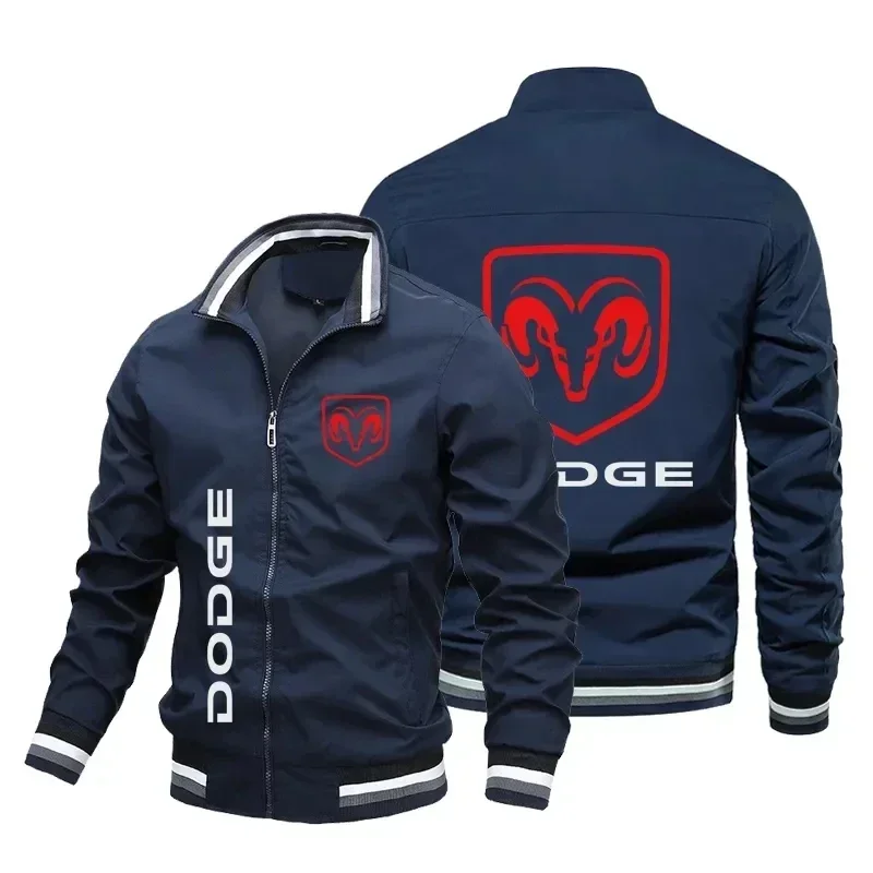 Men's Spring and Autumn Dodge Logo Car Spring Leisure Outdoor Fashion Ultra thin Zipper Sports Jacket NJ8G