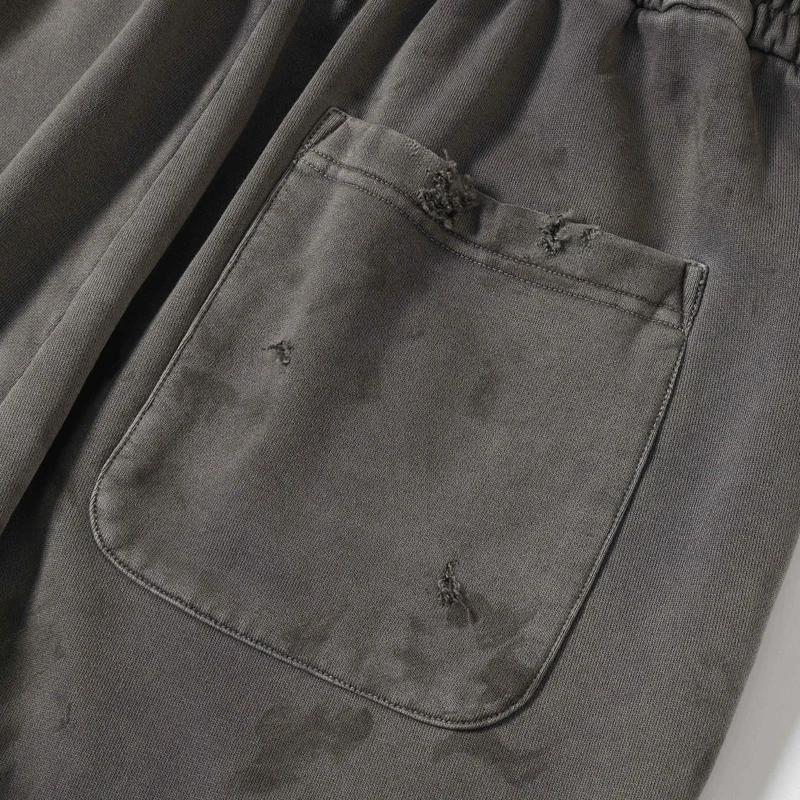 Graffiti Solied SSSAINT LOUIS Hole Damaged Casual Sweatpants Men Women Washed Distressed Loose Straight Track Pants Trousers