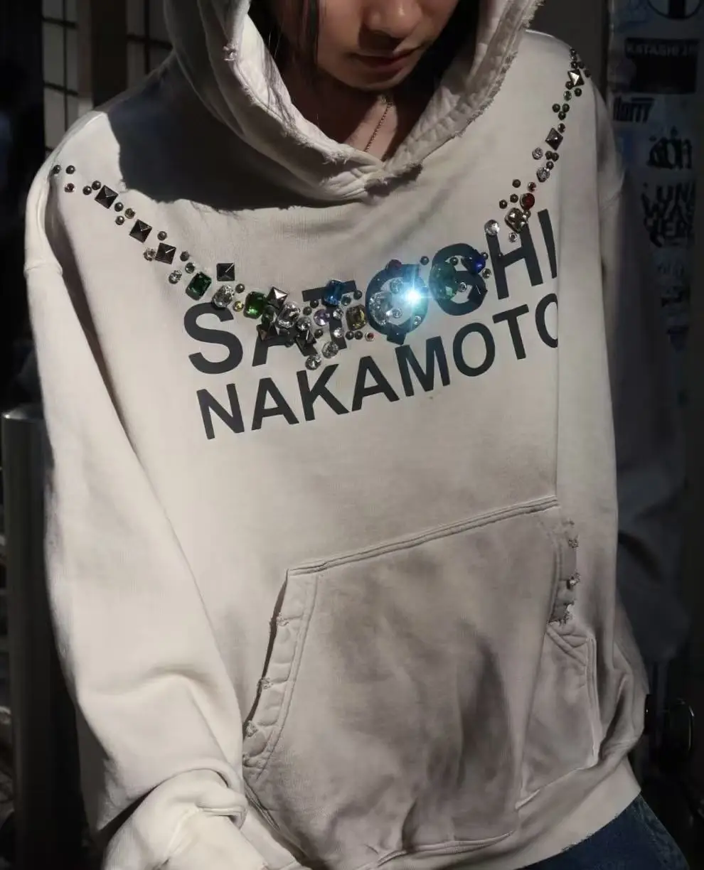 26fw SATOSHI NAKAMOTO NECKLACE Hoodie Men Women High Quality Heavy Fabric Hooded Pullover