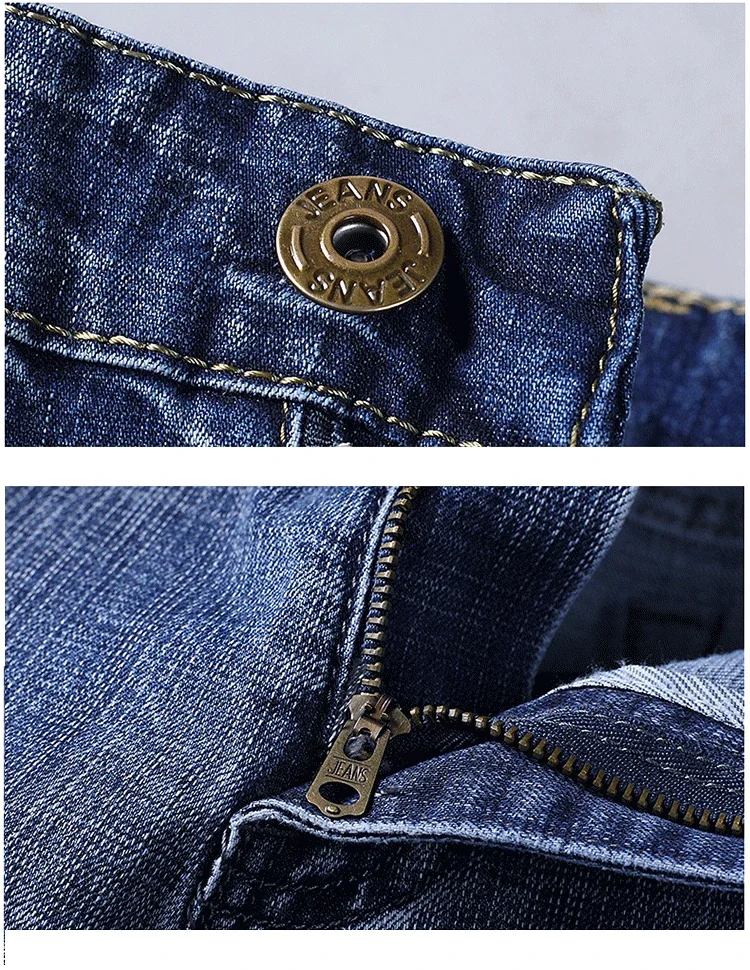 2-piece Set 2025 New WhinLEE Black and Blue Business Elite Jeans Micro Elastic Straightleg Multicraft High-quality Denim Pants